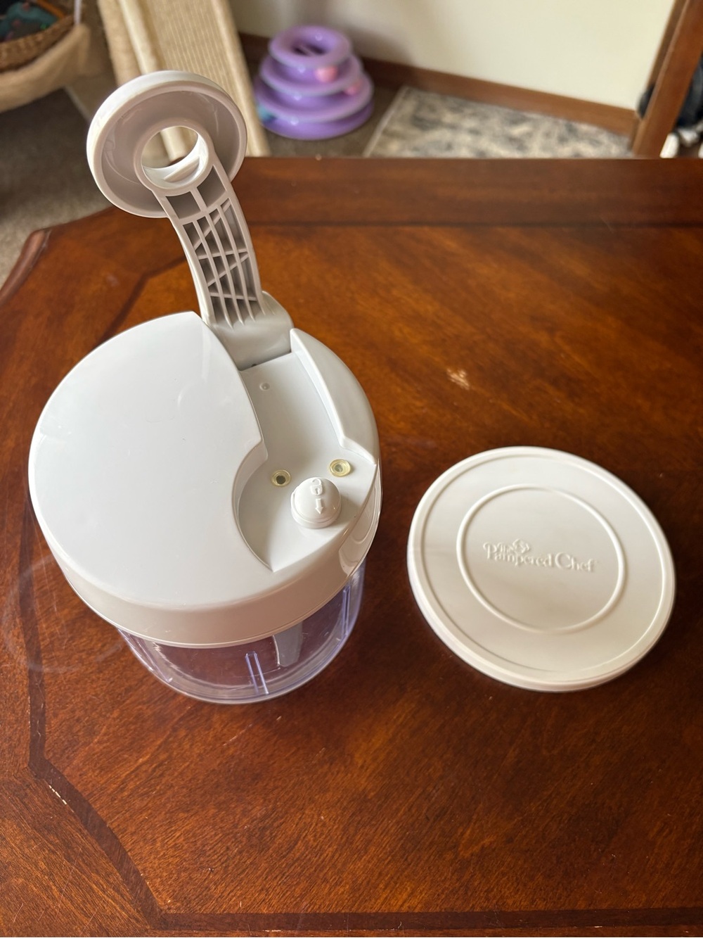 Pampered Chef 3 Cup Capacity Manual Food Processor with Storage Lid
